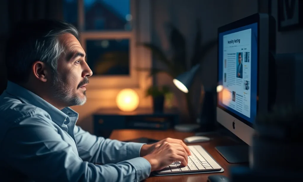 man discovering investment opportunities online